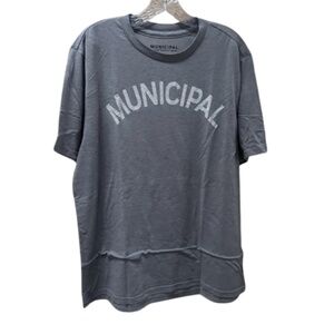 Municipal Grey and White Short Sleeve Graphic Tee - Men's Large
